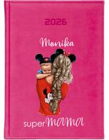 KALENDARZ A4 2026 DZIENNY terminarz z nadrukiem UV SUPER MAMA PREZENT