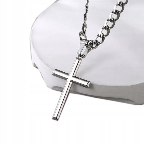 Męski KRZYŻYK SREBRNY z ŁAŃCUSZKIEM + GRATIS Łańcuch WŁOSKI Krzyż PEŁNY na Arena.pl