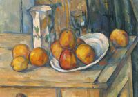 Plakat 100x70cm Still Life with Milk Jug and Fruit, Paul Cezanne