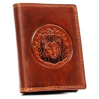 duży, skórzany portfel męski z wytłoczonym znakiem zodiaku - peterson