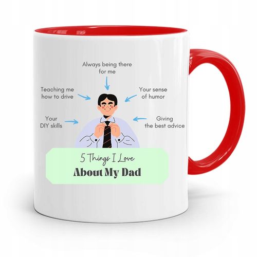 Kubek Czerwony Dla Taty Ojca About My Dad Prezent Z Nadrukiem Ze Zdjęciem na Arena.pl