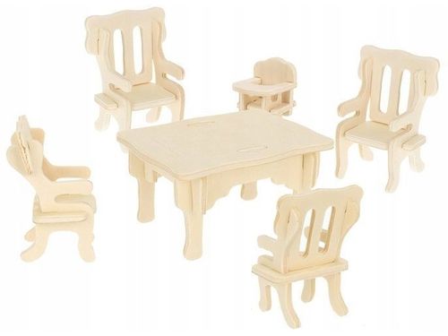 Drewniane mebelki meble 34szt dla lalek domek montessori zestaw akcesoria na Arena.pl