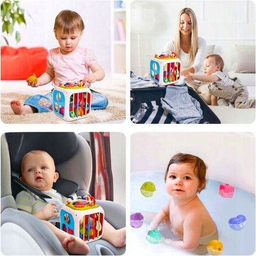 INTERAKTYWNA KOSTKA EDUKACYJNA DLA NIEMOWLĄT SORTER KLOCKI CYMBAŁKI 7w1 PL na Arena.pl