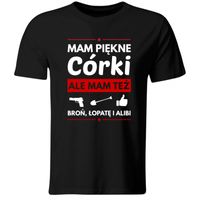 Koszulka Mam Piękne Córki, prezent na Dzień Ojca, czarna, roz. M