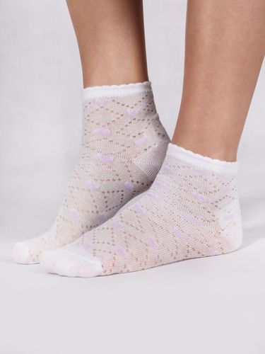Skarpety dziewczęce ażurowe z serduszkami białe 3PAK 27-30 YOCLUB na Arena.pl