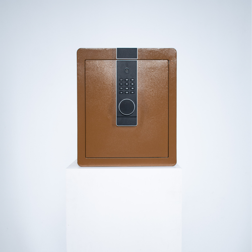 Pancerny Domowy Sejf Biometryczny Na Odcisk Palca 45x38x32 cm Brązowy na Arena.pl