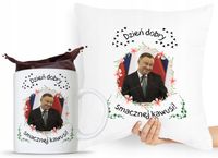Zestaw Poduszka + Kubek Prezent Andrzej Duda Pis Z Nadrukiem Ze Zdjęciem