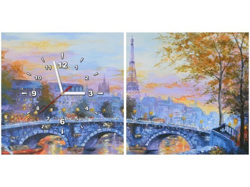 80 40CM 2 ELEM ZEGAR OBRAZ ALEJKA PARYŻU NADRUK na Arena.pl