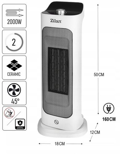 TERMOWENTYLATOR GRZEJNIK ELEKTRYCZNY OSCYLACJA CERAMICZNY 2000W na Arena.pl