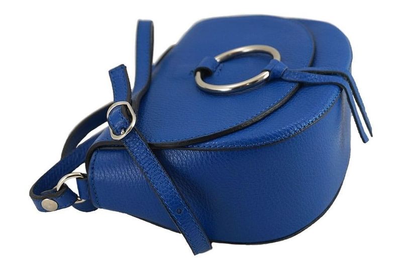 Damska skórzana listonoszka włoska - Chabrowa zdjęcie 2