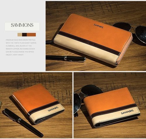 SAMMONS Krótki męski portfel Niebieski na Arena.pl