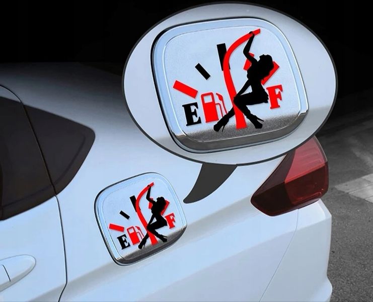 Naklejka Kobitka na Wlew Paliwa Niski Poziom Wachy No Empty Laska zdjęcie 4