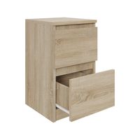 STOLIK NOCNY 30 cm z 2 szufladami do sypialni SZAFKA NOCNA dąb sonoma