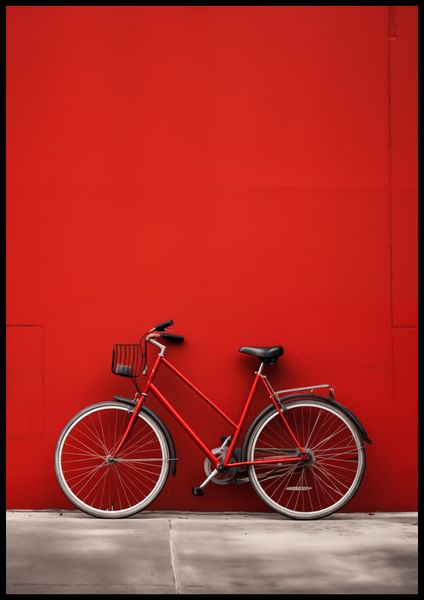 Plakat 70x100cm Czerwony Rower zdjęcie 2