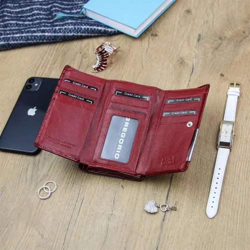 portfel damski skórzany  czerwony  gregorio na Arena.pl