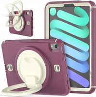 Etui na iPad Mini 6 8.3" 2021 z Paskiem na Ramię i Podstawką Bordowe