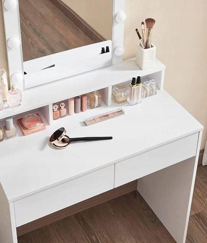 Toaletka biała lustro kosmetyczna oświetlenie 9 LED na Arena.pl