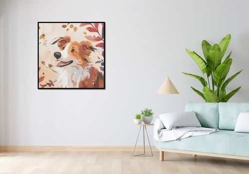 Plakat 90x90cm Collie Jesienną Porą na Arena.pl