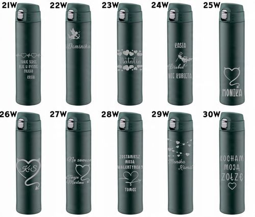 Kubek termiczny zielony z ustnikiem blokadą 520ml GRAWER logo Urodziny na Arena.pl