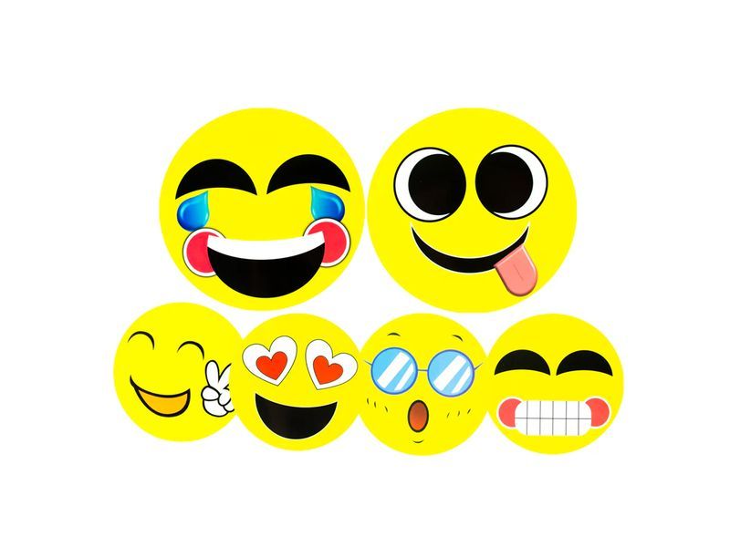 Rekwizyty do zdjęć, Uśmiechnięte emotikony, 6 szt. zdjęcie 1