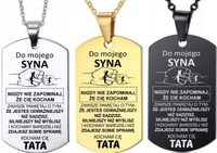Naszyjnik Zawieszka stal z grawerem dla SYNA
