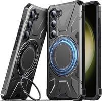 Etui pancerne Galaxy S23 MagSafe z ringiem 360° DASFOND szare