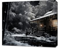 Obraz 70x60cm Tradycyjna Japońska Chatka