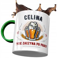 Kubek Zielony Dla Celiny Koleżanki Żony Na Prezent Z Nadrukiem Ze Zdjęciem