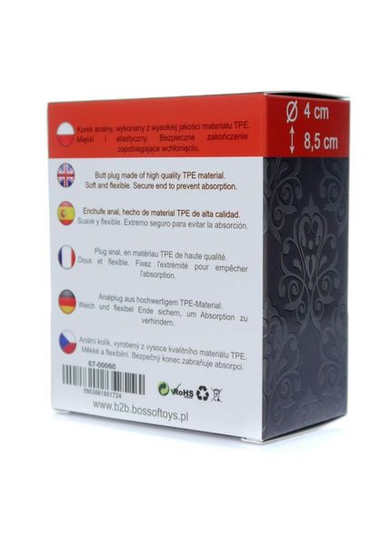 Gładka Czarna Zatyczka Analna Korek Sex Plug 8Cm zdjęcie 4