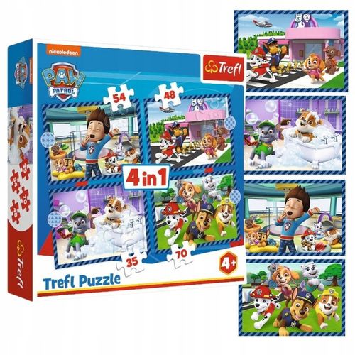 Puzzle PSI PATROL Psie Sprawy Niezależne Układanki 4w1 Duże Obrazki 4+ na Arena.pl
