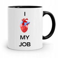 Kubek Czarny Dla Doktora Lekarza I Love My Job Z Nadrukiem Ze Zdjęciem