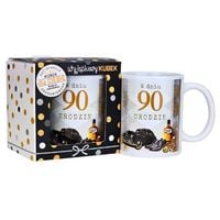 kubek na 90 urodziny dla mężczyzny (czarne auto) 3309-ur15-90