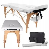 Stół Masażu Składany Drewniany 2- Segmentowy Leżanka Łóżko Kosmetyczne