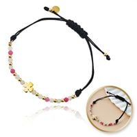 bransoletka na rękę stal chirurgiczna pozłacana 14k złotem, koniczynka