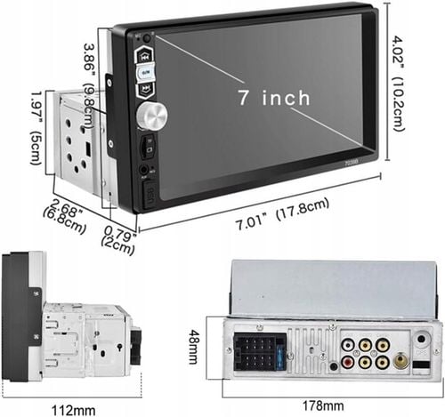 RADIO SAMOCHODOWE BLUETOOTH WYŚWIETLACZ 7"KAMERA COFANIA ZESTAW UNIWERSALNY na Arena.pl