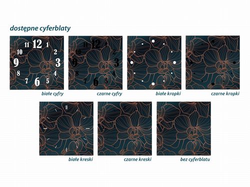 ZEGAR SZKLANY OKRĄGŁY - Miedziane kwiaty na Arena.pl