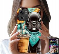 ETUI DO MOTOROLA EDGE 40 - BULDOG COFFI LOVE, SŁONECZNIKI, PSI CASE