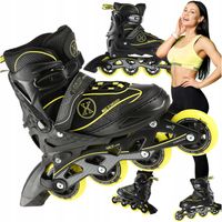 ROLKI REGULOWANE ŁYŻWOROLKI REKREACYJNE MŁODZIEŻOWE KÓŁKA KAUCZUKOWE 35-38