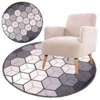 Dywan okrągły CUBIK 80cm do sypialni pokoju salonu nowoczesny geometryczny