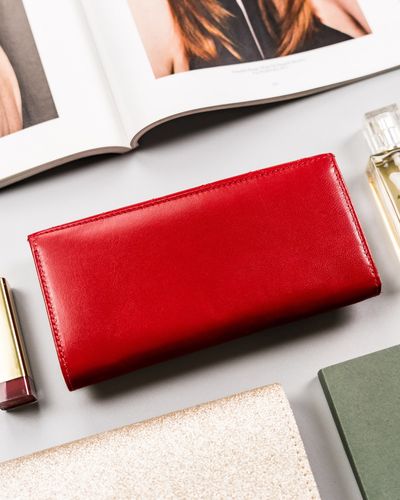 skórzany portfel damski w orientacji poziomej na zatrzask - rovicky na Arena.pl