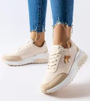 Beżowo-białe sneakersy z ozdobną nitką Acciano 40