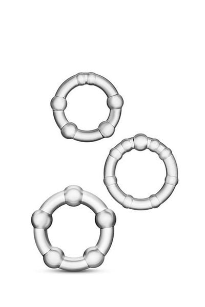Stay Hard Beaded Cockrings Clear zdjęcie 2