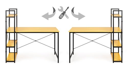 Biurko komputerowe drewniane regał z półkami loft na Arena.pl