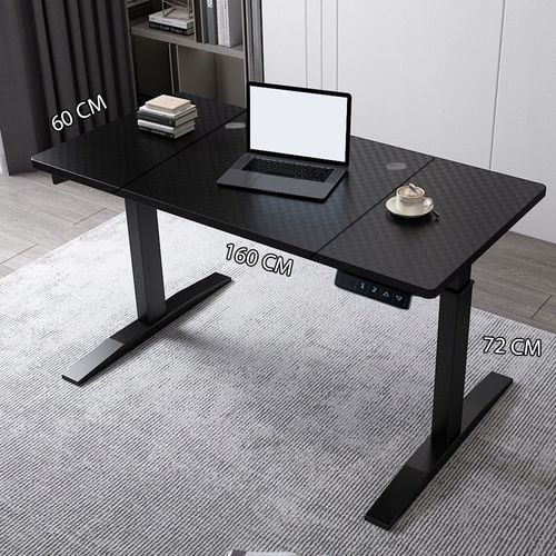 Biurko Elektryczne Regulowane 160x60cm Regulacja Wysokości Gamingowe Czarne na Arena.pl