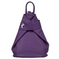 VERA PELLE plecak damski skórzany elegancki trójkątny V561 c.fioletowy