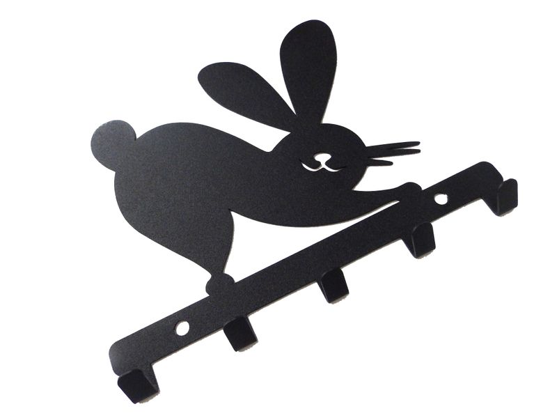 Metalowy wieszak ścienny na ręczniki ubrania klucze loft KRÓLIK czarny zdjęcie 6