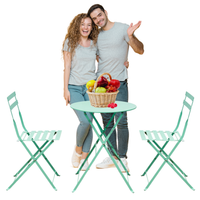 Meble ogrodowe na mały balkon stolik 2 krzesła MIĘTOWE stalowe