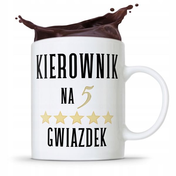 Kubek Prezent Kierownika Kierownik Na 5 Gwiazdek Z Nadrukiem Ze Zdjęciem zdjęcie 1