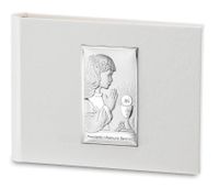 Album ze srebrnym obrazkiem na I Komunię Świętą, 15 x 21 cm, wklejany, 30 kartek