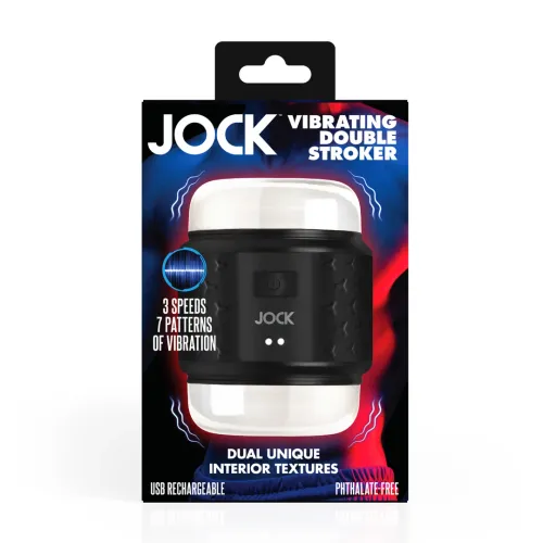 jock double stroker black - wibrująca maszyna intymna, dwustronna, ipx7 na Arena.pl